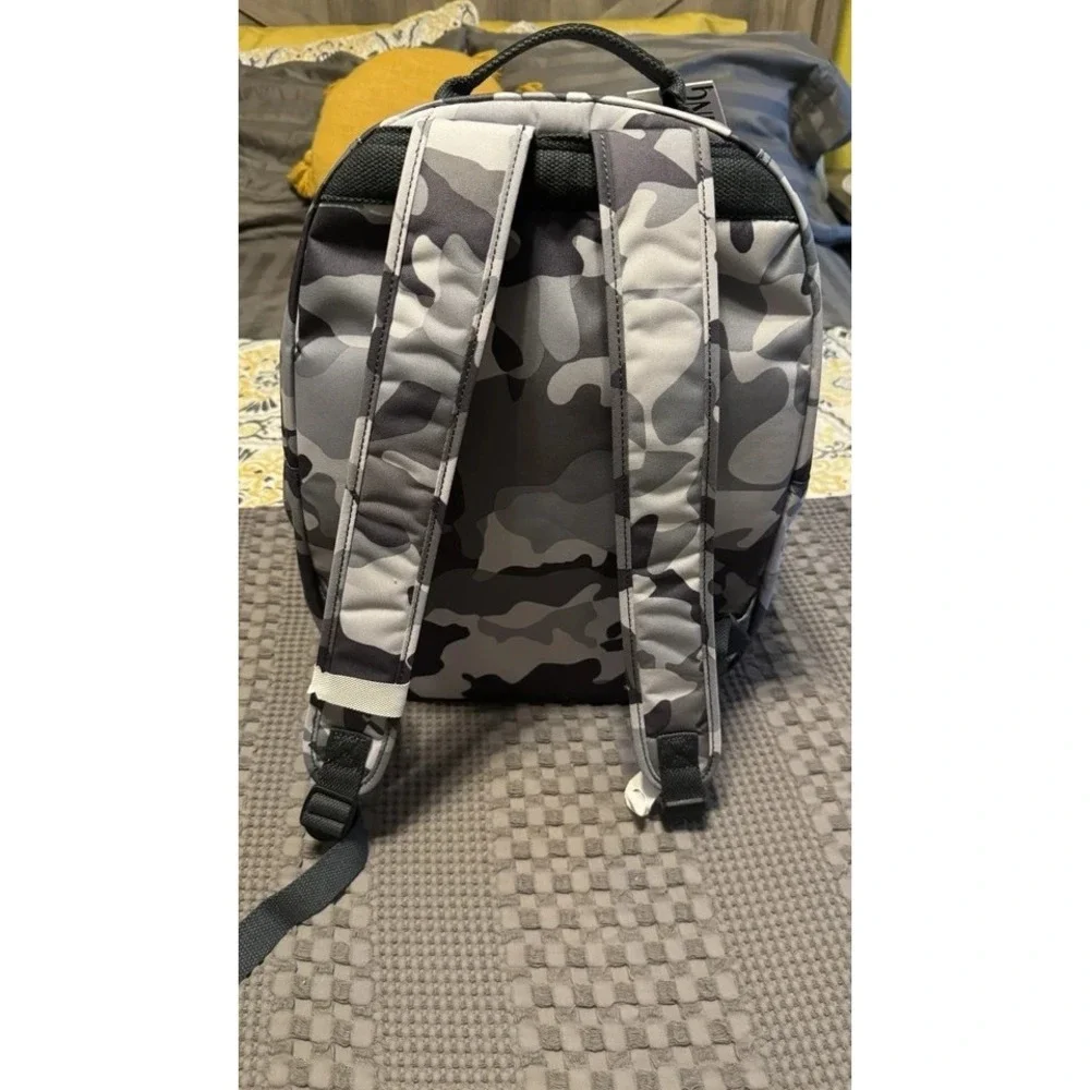 Kipling Seoul Laptop Backpack Grey Camo Tonal NWT! MSRP $134